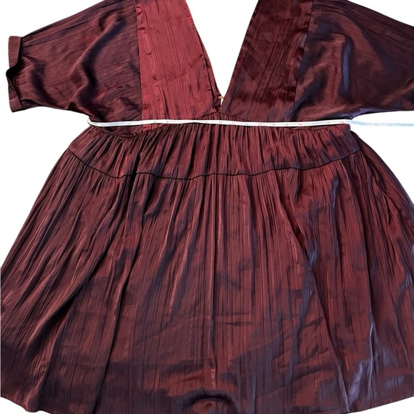 Free People Deep Purple Midi Dress Size Medium V-neck - Picture 7 of 8